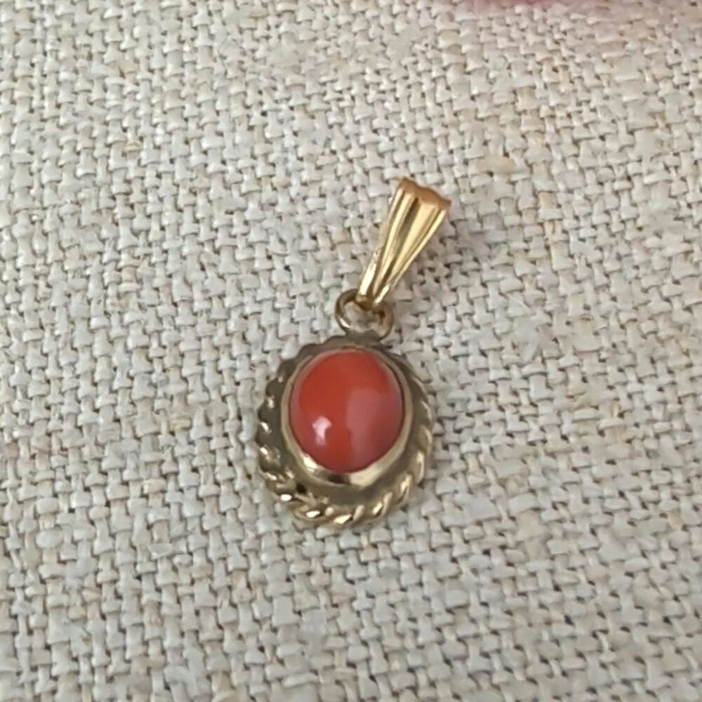 Carla 14k Coral Pendant with 14k GF 1/20 Bail